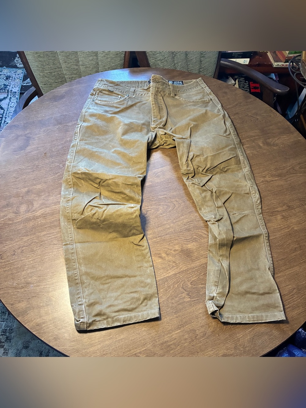 Kuhl Rydr Lean Pants Mens 38x30 Brown Vintage Patina Dye Stretch Hiking EUC